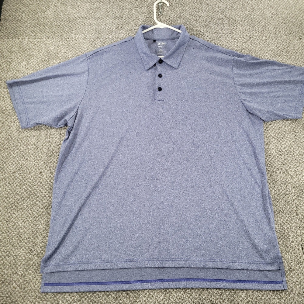 Adidas Golf Climalite Polo Shirt Mens 2XL Blue Heather Short Sleeve GEM Energy